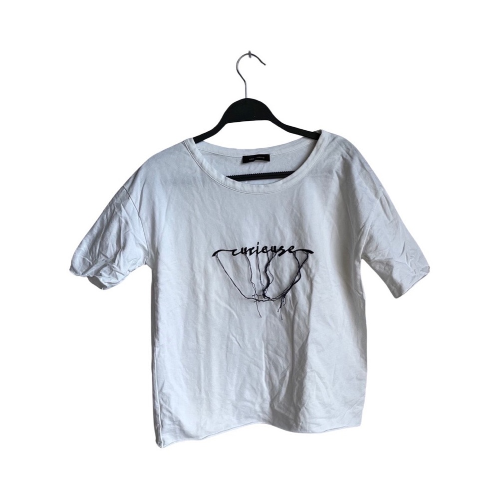 Cop.Copine embroidered white t shirt size Medium
